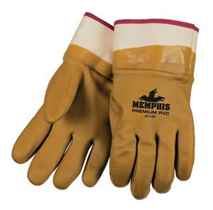 PREMIUM TAN DOUBLE DIP PVC SAFETY CUFF - Chemical Resistant Gloves